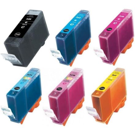 Picture of (Bulk-1ea -BCI3Bk, 6ea-Bk/C/M/Y) Premium 4480A003AA (BCI-3) Compatible Canon BK, C, M, Y Inkjet Cartridges