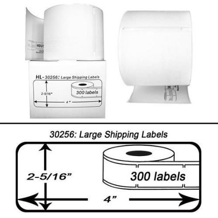 Picture of Premium 30256 Compatible Dymo Black on White Large Shipping Labels (1000 pcs)